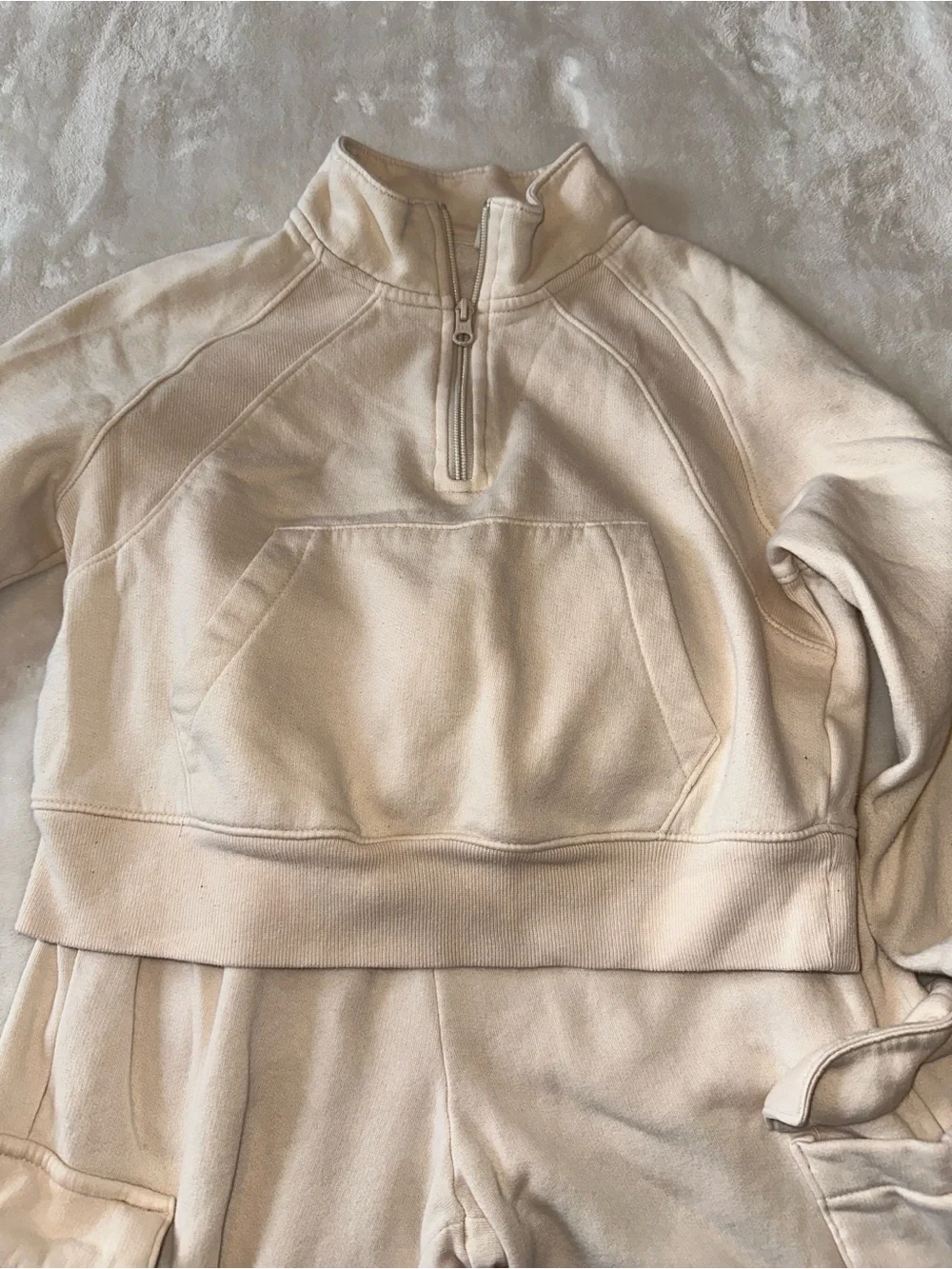 GAP Kids Cream Zip-Up set Sweatpants